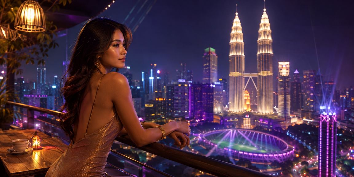 Pemandangan kasino Hiburan Kuala Lumpur malam hari